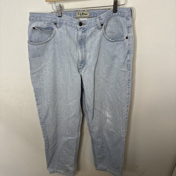 Vintage L.L. Bean 38X30 Relaxed Jeans Classic Denim Work Pants Broken In 90s - Picture 2 of 8